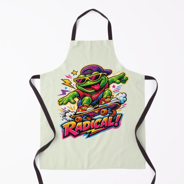Item preview, Radical Frog Skater – Retro 90s Cartoon Skateboarding Frog designed and sold by slikar.