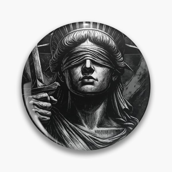 Artikelvorschau, Blind Justice Liberty – Powerful Dark Statue Artwork entworfen und verkauft von E4ST-INDUSTRIES.