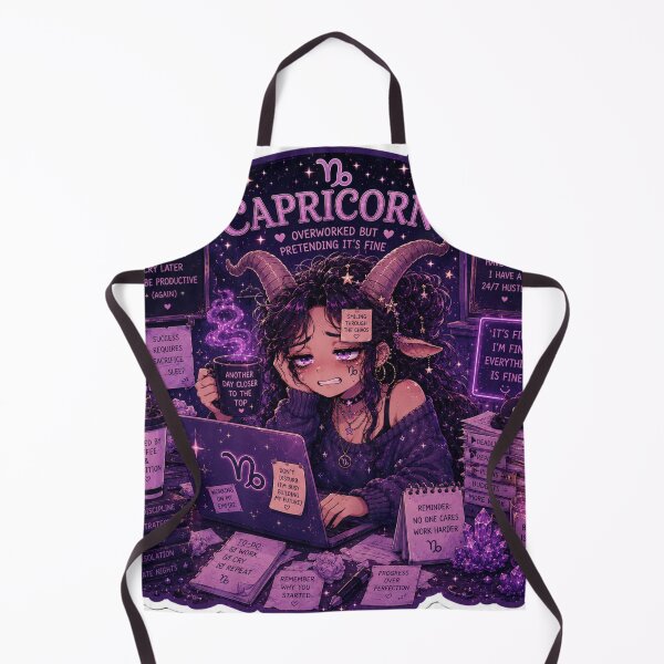 Item preview, Overworked Capricorn Zodiac Sticker | Funny Astrology Meme Art designed and sold by MysticPurpleHue.