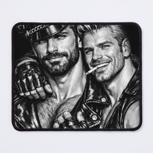 Item preview, Gay Leather Biker Series Guys Together Daddy Leder Pride Graphic Design designed and sold by ItsAKinkThing.