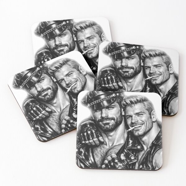Item preview, Gay Leather Biker Series Guys Together Daddy Leder Pride Graphic Design designed and sold by ItsAKinkThing.