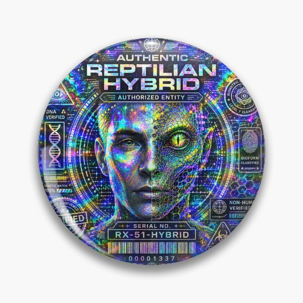 Item preview, Authentic Reptilian Hybrid Holographic Cyberpunk Security Seal designed and sold by Extravanganzza.
