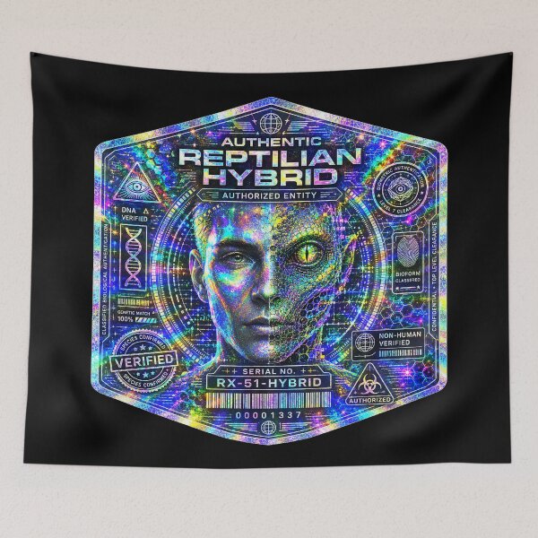 Item preview, Authentic Reptilian Hybrid Holographic Cyberpunk Security Seal designed and sold by Extravanganzza.