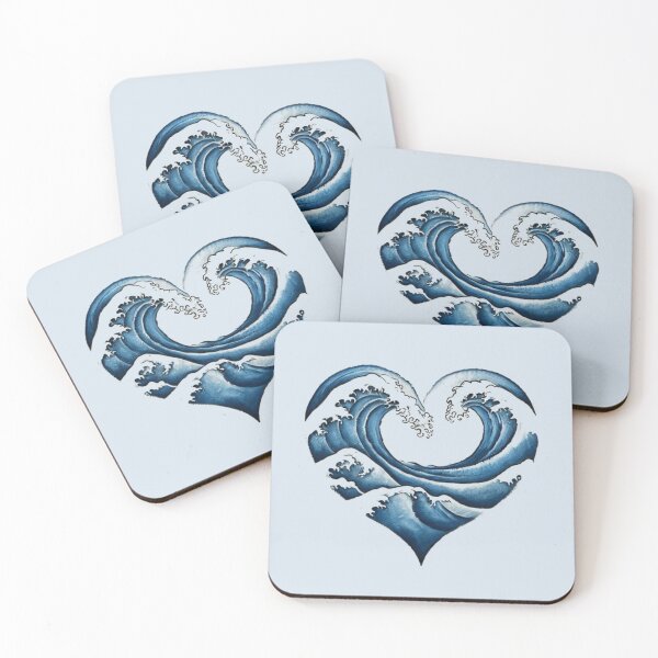 Item preview, Ocean Wave Heart Minimal Beach Aesthetic Design designed and sold by The craft.