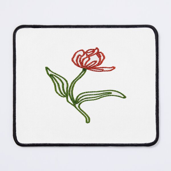 Item preview, Beaded Flower Line Art • Elegant Red & Green Bead‑Style Floral Illustration for Craft & Nature Lovers designed and sold by Bright Nest Studio.