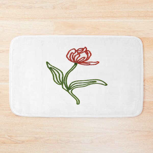 Item preview, Beaded Flower Line Art • Elegant Red & Green Bead‑Style Floral Illustration for Craft & Nature Lovers designed and sold by Bright Nest Studio.