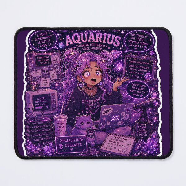 Item preview, Weird Aquarius Zodiac Sticker | Funny Cosmic Astrology Art designed and sold by MysticPurpleHue.