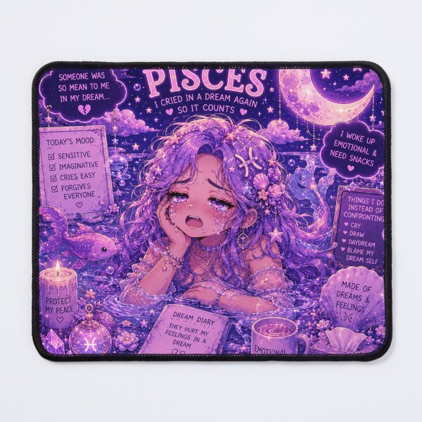 Item preview, Emotional Pisces Zodiac Sticker | Funny Dreamy Astrology Art designed and sold by MysticPurpleHue.