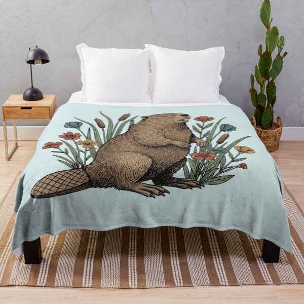Item preview, Beaver in Wetland Botanical Wildlife Nature designed and sold by BirdsnStuff.
