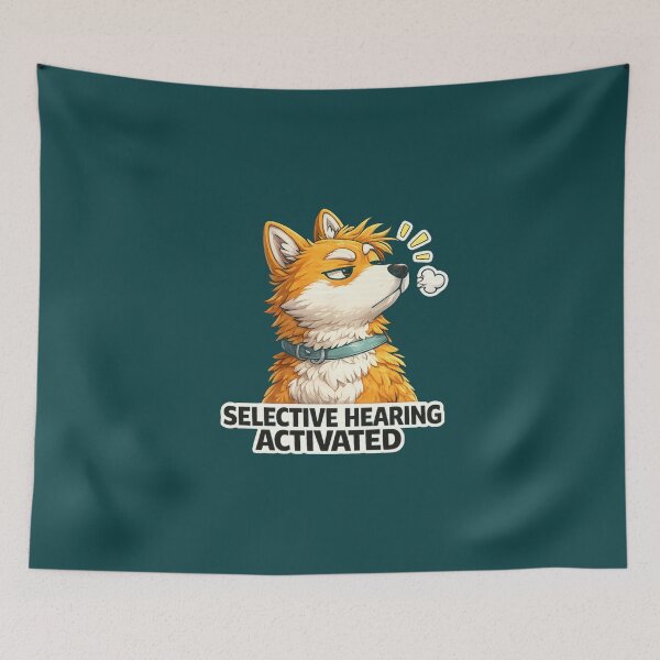 Item preview, Selective Hearing Activated Funny Fox Meme Quote Gift for Fox Lovers Sarcastic Animal Pun Sticker designed and sold by ArtByTripti.