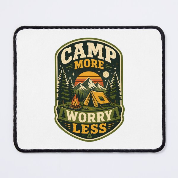 Item preview, Camp More Worry Less Vintage Retro Camping designed and sold by Mr Lee.