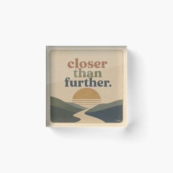 Item preview, Closer Than Further – Retro Minimalist Sunset Typography Design designed and sold by byaga.