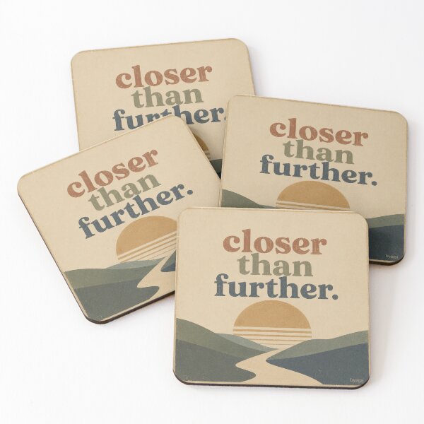 Item preview, Closer Than Further – Retro Minimalist Sunset Typography Design designed and sold by byaga.
