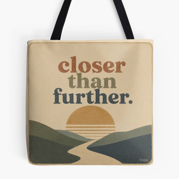 Item preview, Closer Than Further – Retro Minimalist Sunset Typography Design designed and sold by byaga.