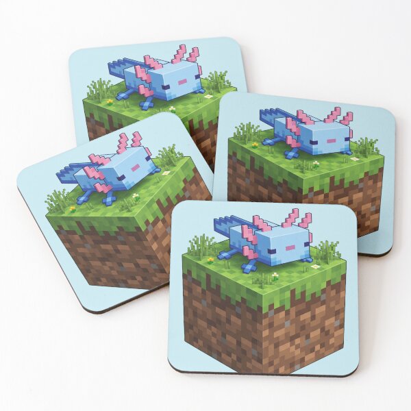 Item preview, Cute Blue Minecraft Axolotl on Block (Blue) designed and sold by LyssasMindArt.