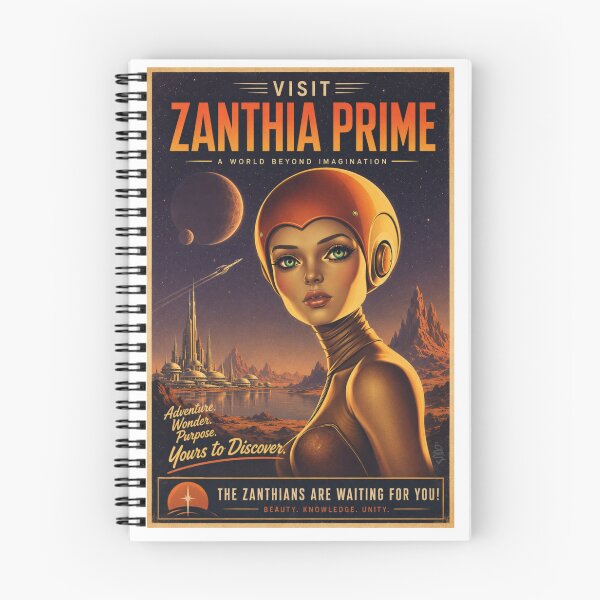 Item preview, Visit Zanthia Prime – Retro Futurist Space Travel Poster designed and sold by setwave.