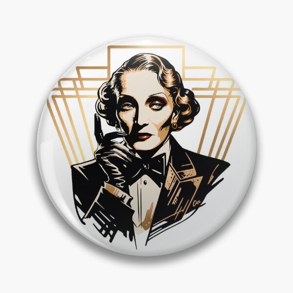 Item preview, Marlene Dietrich Art Deco Old Hollywood Glamour Portrait designed and sold by ArcticFoxStudio.