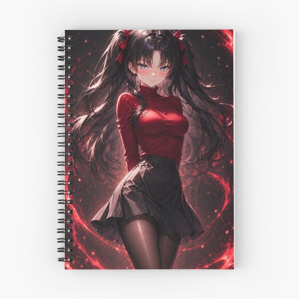 Item preview, Elegant Rin Tohsaka Anime Fan Art - Crimson Aesthetic Portrait designed and sold by iloveanimechibi.