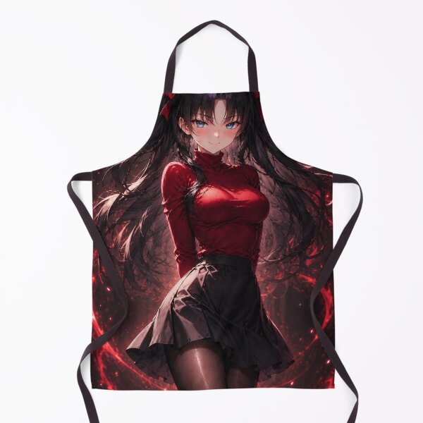 Item preview, Elegant Rin Tohsaka Anime Fan Art - Crimson Aesthetic Portrait designed and sold by iloveanimechibi.