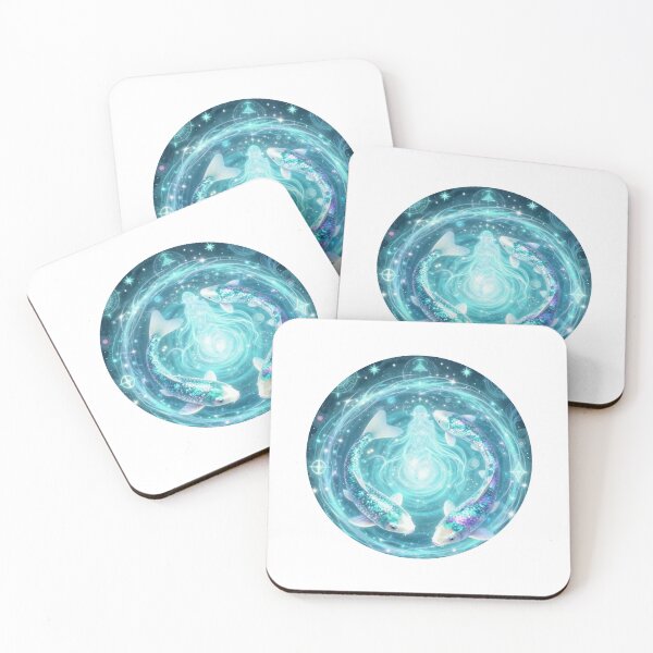 Item preview, Pisces Zodiac Aesthetic - Mystical Koi Fish and Water Goddess designed and sold by Atlasoloji.