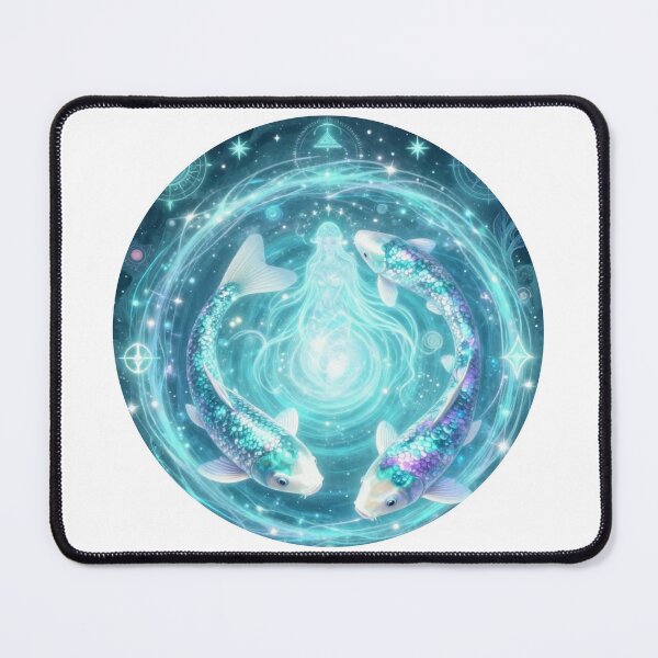 Item preview, Pisces Zodiac Aesthetic - Mystical Koi Fish and Water Goddess designed and sold by Atlasoloji.
