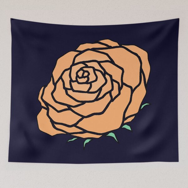 Item preview, Crayon Texture Orange Rose Minimalist Drawing designed and sold by ubborn.