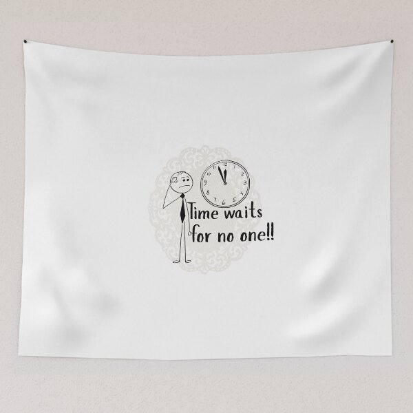 Item preview, Time Waits For  No One Stick Figure quote designed and sold by Palette-Vibes.