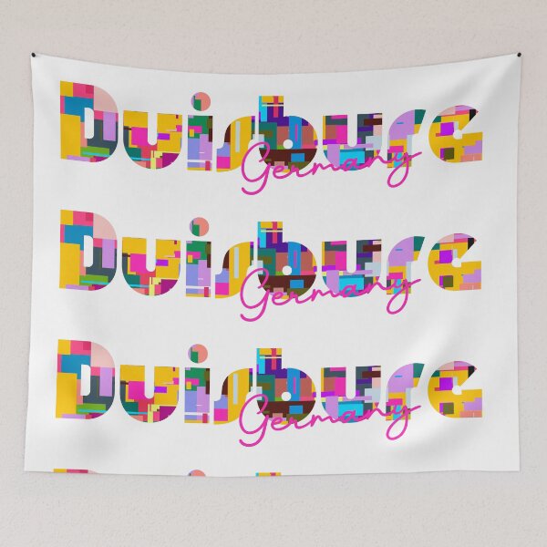 Item preview, Duisburg, Germany, Vibrant Abstract City Typography Art designed and sold by Wanderful-roads.