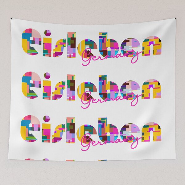 Item preview, Eisleben, Germany, Vibrant Abstract City Typography Art designed and sold by Wanderful-roads.