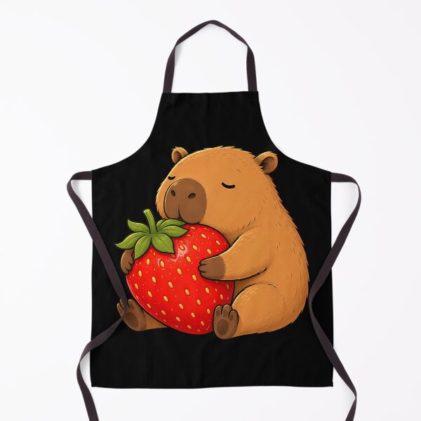 Item preview, Cute Capybara Hugging Strawberry Kawaii Funny Capybara designed and sold by Littermin.