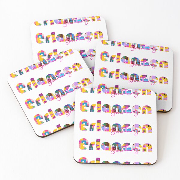 Item preview, Erlangen, Germany, Vibrant Abstract City Typography Art designed and sold by Wanderful-roads.