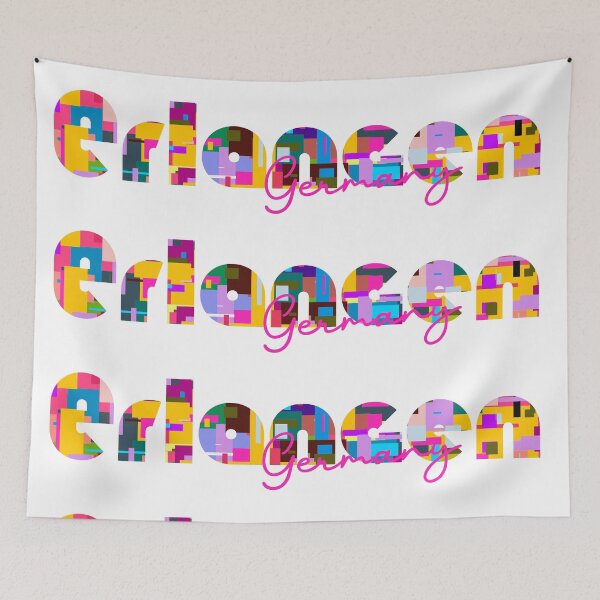 Item preview, Erlangen, Germany, Vibrant Abstract City Typography Art designed and sold by Wanderful-roads.