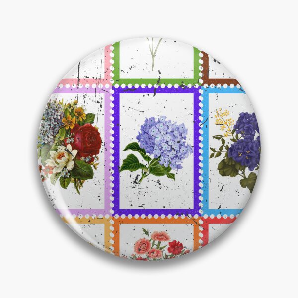 Item preview, Vintage Botanical Stamp Collection - Aesthetic Retro Flower Art designed and sold by Atlasoloji.
