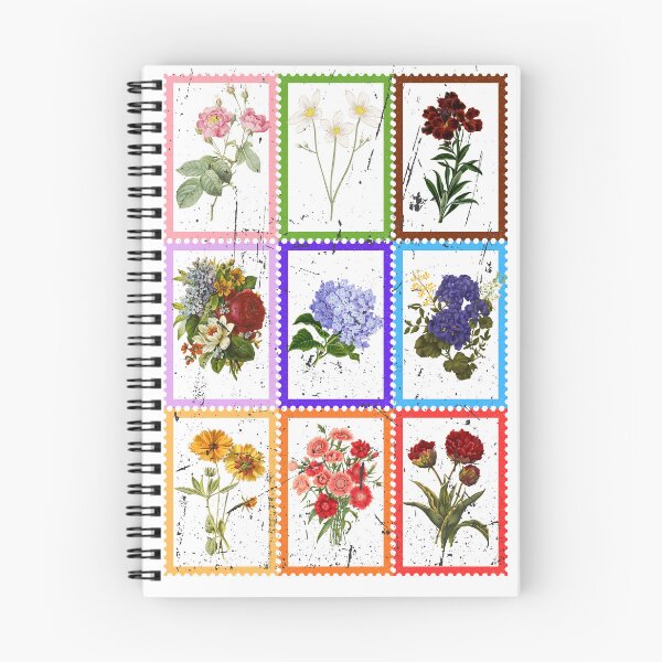 Item preview, Vintage Botanical Stamp Collection - Aesthetic Retro Flower Art designed and sold by Atlasoloji.