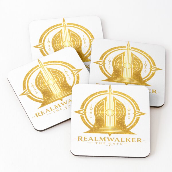 Item preview, Realmwalker The Gate | Fantasy Portal Emblem Gold Logo T-Shirt | Cosmic Sci-Fi Streetwear designed and sold by Lifehackerplus1.