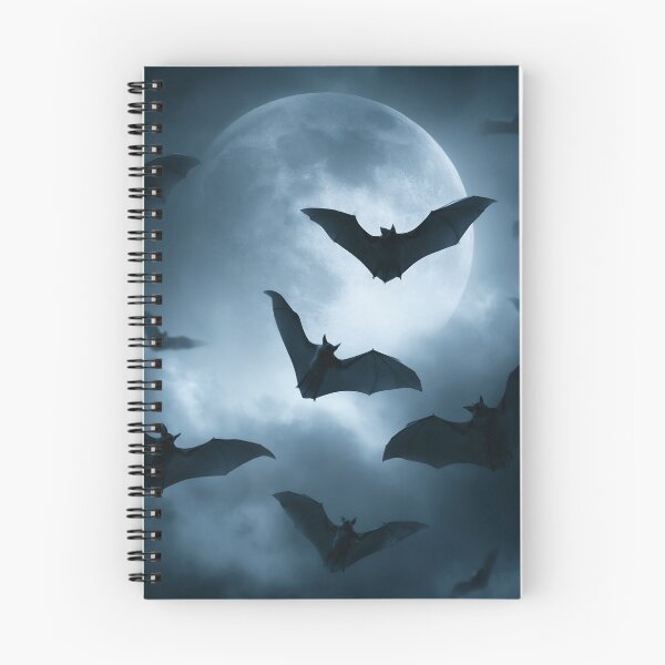 Aperçu de l'œuvre Chauves-souris noires volant dans le ciel nocturne de pleine lune créée et vendue par EL-Lebedenko.