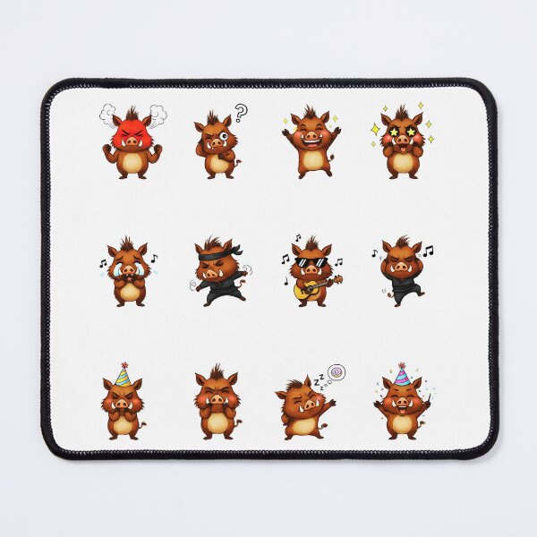 Item preview, Cute Wild Boar Character Sticker Pack Emojis designed and sold by RamyGallery.