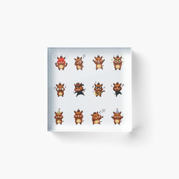 Item preview, Cute Wild Boar Character Sticker Pack Emojis designed and sold by RamyGallery.
