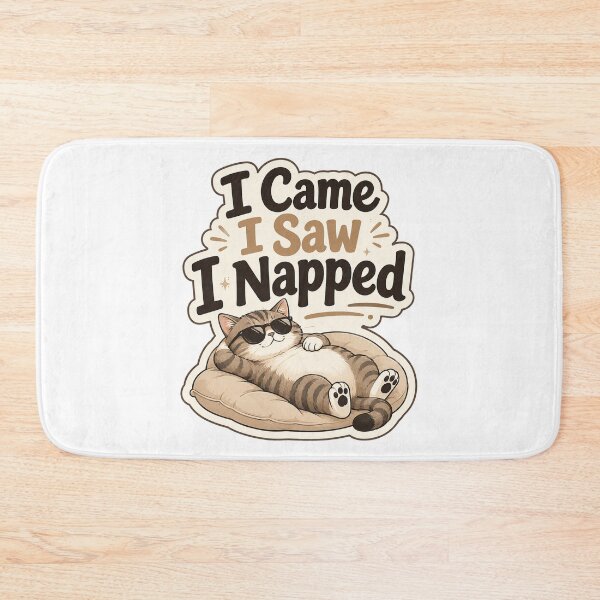 Item preview, I Came I Saw I Napped Funny Cat Design designed and sold by ArtsyExplorer.