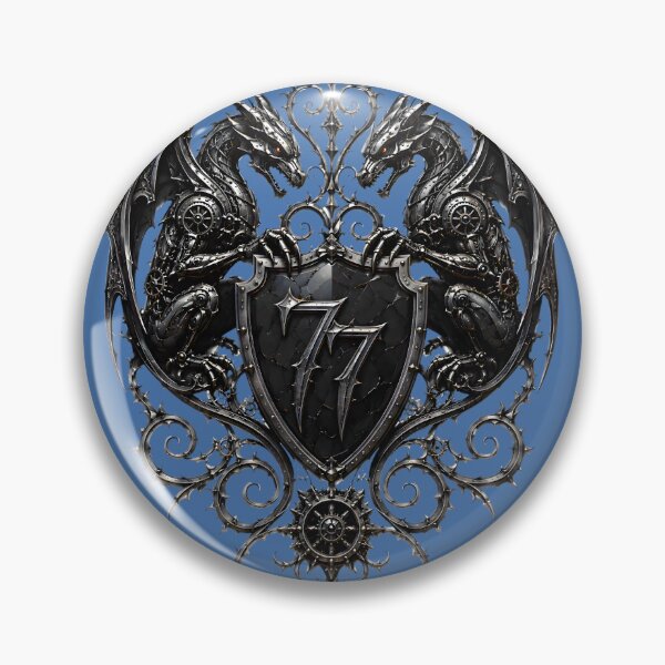 Item preview, Guardian of the Gates 77 | Gothic Steampunk Gargoyle Shield Crest Art designed and sold by Studio77-Gothic.