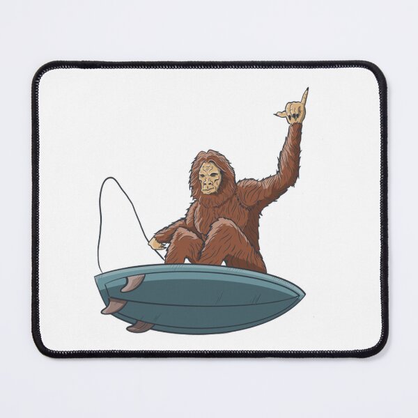 Item preview, Funny Sasquatch Bigfoot Riding Surfboard Art designed and sold by stoneandslingg.