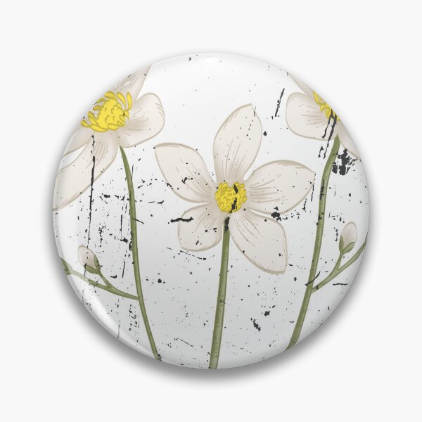 Item preview, Vintage White Wildflower Stamp - Aesthetic Botanical Flower Art  designed and sold by Atlasoloji.