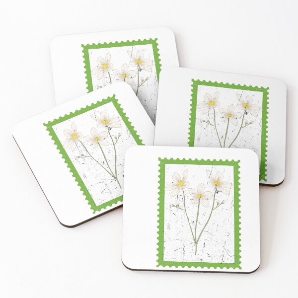 Item preview, Vintage White Wildflower Stamp - Aesthetic Botanical Flower Art  designed and sold by Atlasoloji.