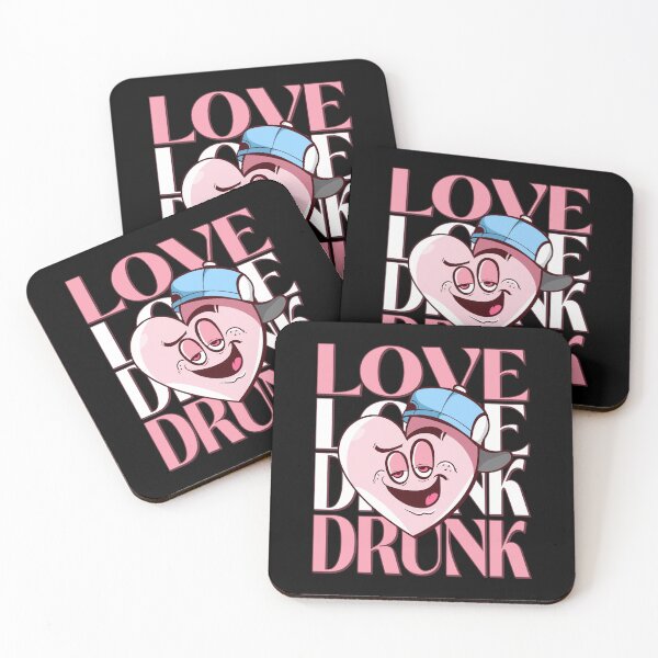Item preview, Love Drunk Retro Cartoon Heart Funny Valentine Couple Humor Pink Art designed and sold by DERA RAY.