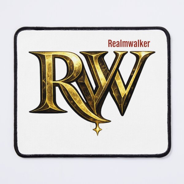 Item preview, Realmwalker RW Gold Gothic Logo T-Shirt | Fantasy Streetwear Monogram Design designed and sold by Lifehackerplus1.