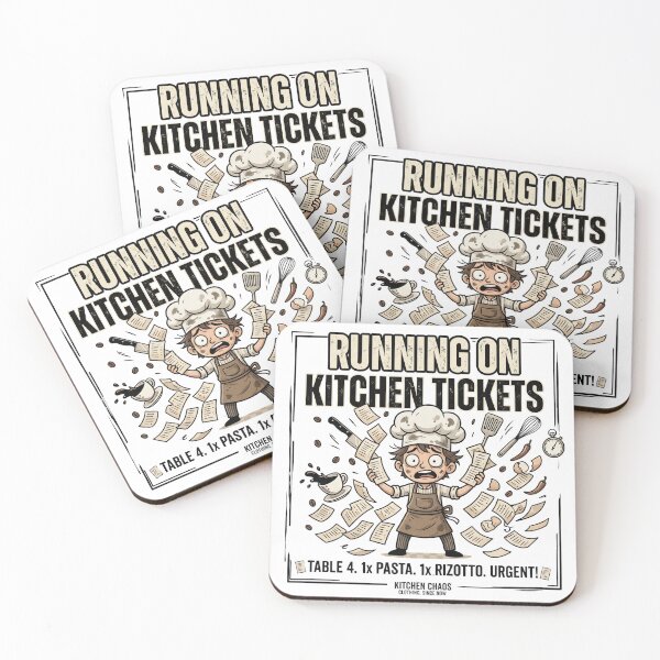 Item preview, Running On Kitchen Tickets - Sarcastic Restaurant Life Graphic designed and sold by BrewChef.