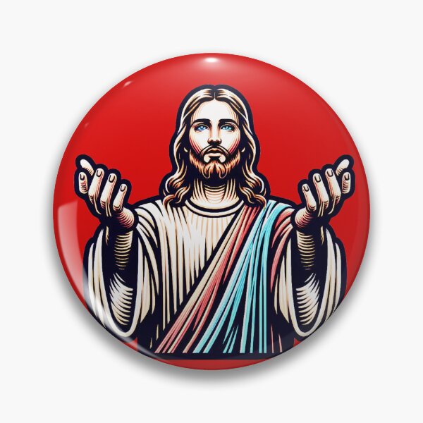 Item preview, Jesus Christ Open Hands - Modern Religious Faith Art Illustration designed and sold by PrimalBeastLab.