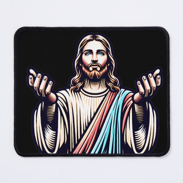 Item preview, Jesus Christ Open Hands - Modern Religious Faith Art Illustration designed and sold by PrimalBeastLab.