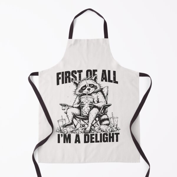 Item preview, Funny First of All Im a Delight Raccoon Drinking Iced Coffee designed and sold by Littermin.