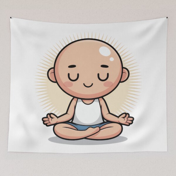 Item preview, Cute Meditating Cartoon Baby - Zen Yoga & Mindfulness Gift designed and sold by AbanoubStore.